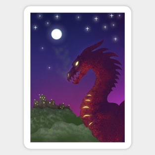 Medieval Dragon Twilight Sticker